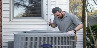 New HVAC business owner at desk