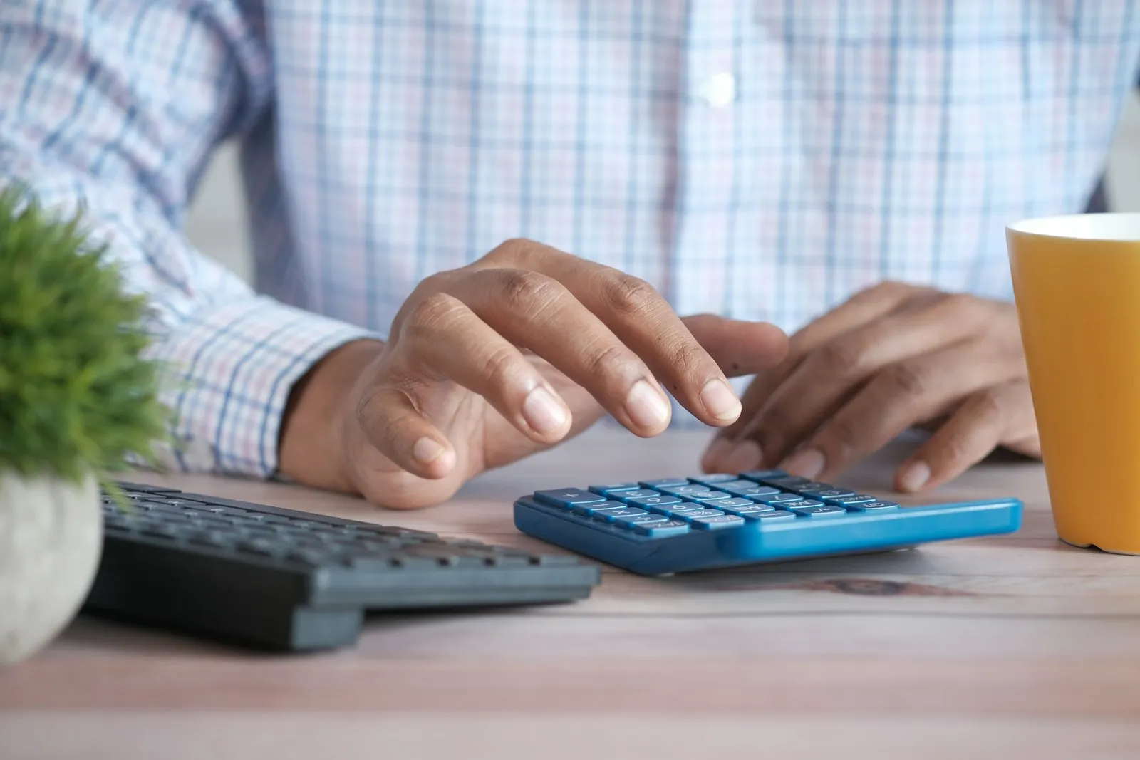 HVAC business owner reviewing SBA loan documents