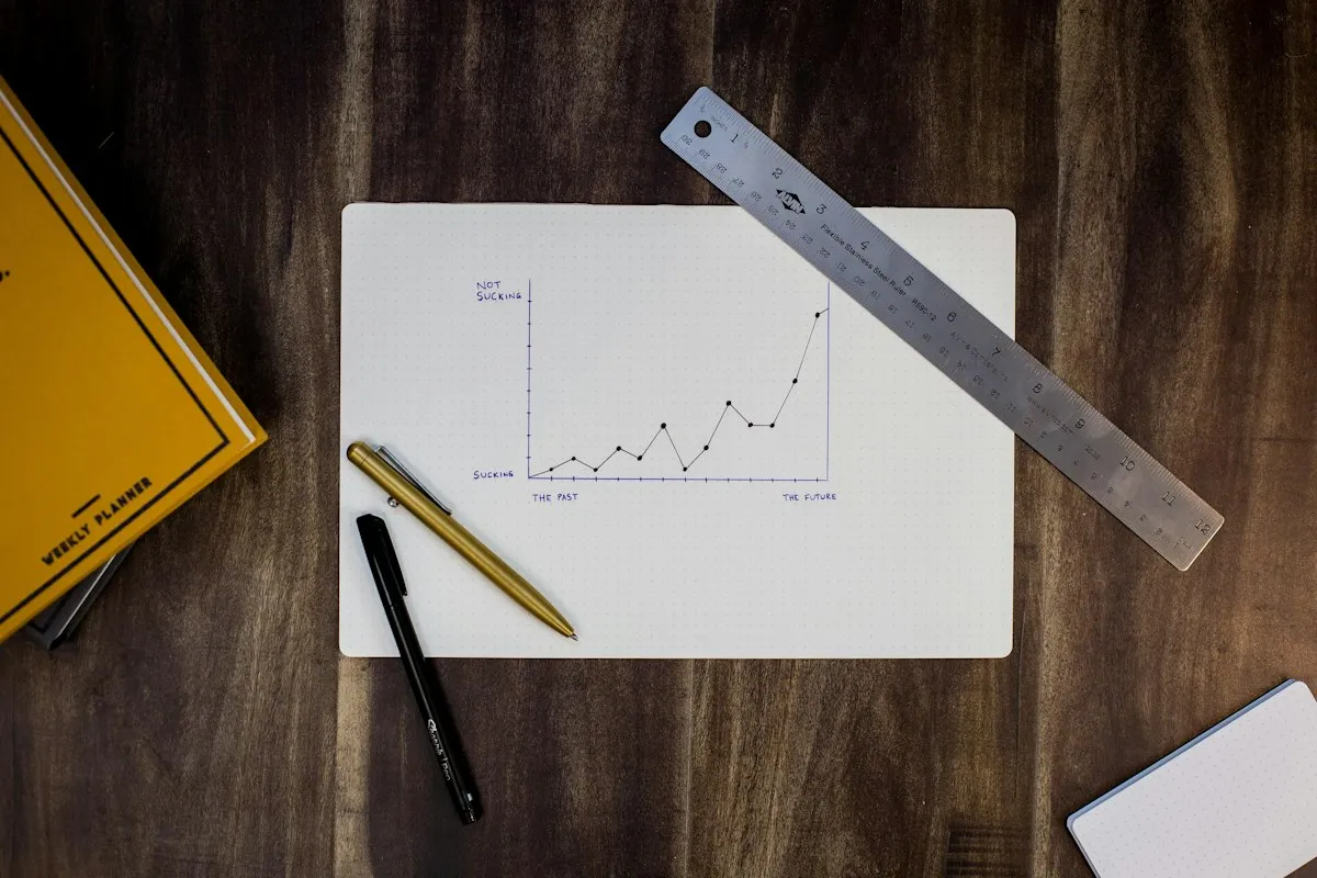 Financial charts and graphs showing seasonal revenue patterns on a desk