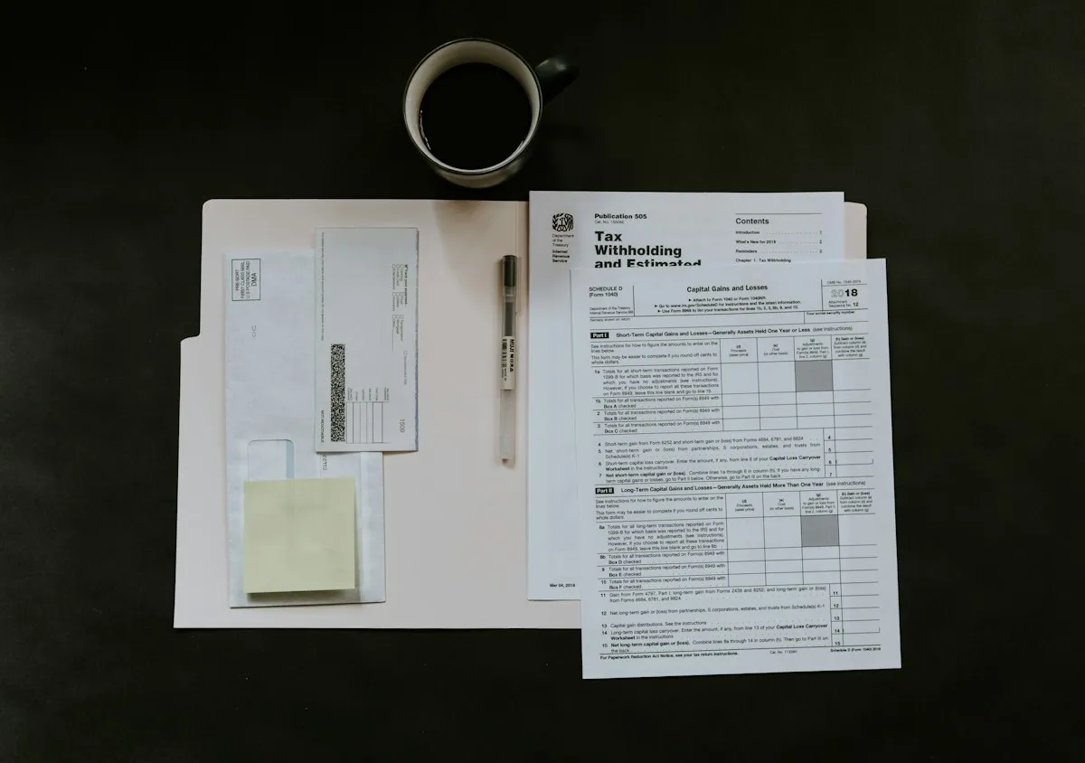 Business paperwork and documents on a professional desk