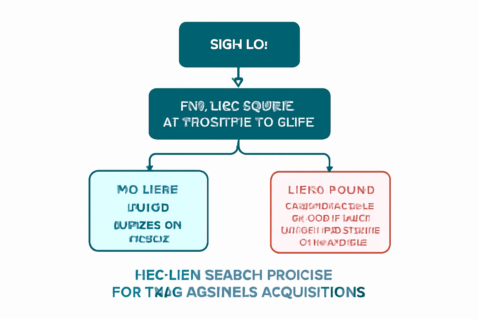 Flowchart showing UCC lien search process from LOI signing through search outcomes and resolution