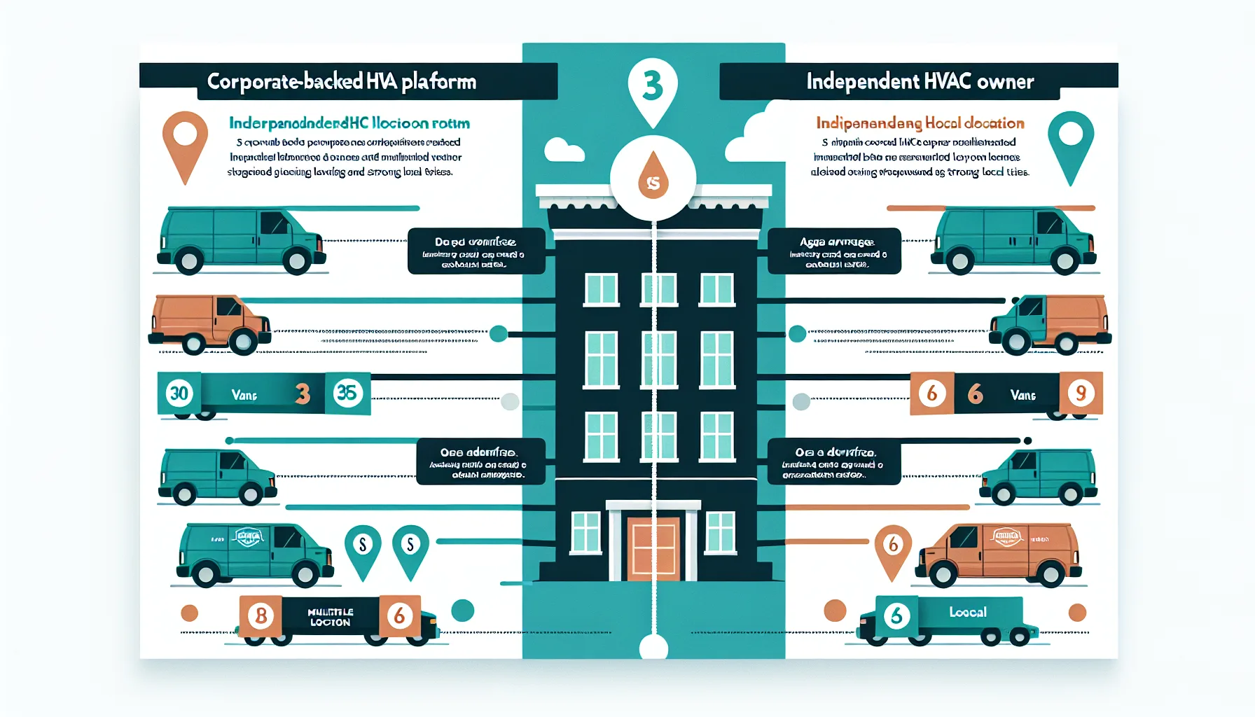 PE platform vs independent HVAC buyer — different strengths comparison